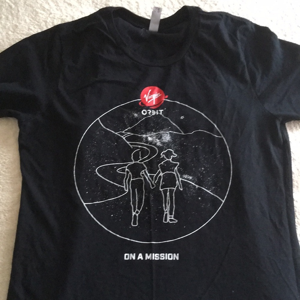 NWOT  Graphic Crewneck T‑Shirt - On A Mission BY Virgin Orbit